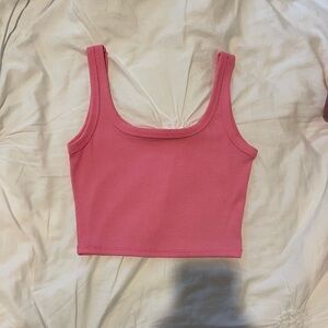 pink crop tank top